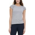 thumbnail image 1 of Tommy Hilfiger Womens Ruched Sleeve Pullover Blouse, White, Large, 1 of 1