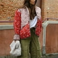 thumbnail image 3 of Women's Quilted Lightweight Jackets Cropped Floral Packable Puffer Jacket Winter Coat, 3 of 5