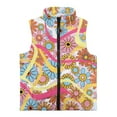 thumbnail image 4 of Xoenoiee Hippie Daisy Flower Print Jacket for Teen Girls Sleeveless Fleece Vest Full Zipper Stand Collar Jacket Warm Outwear Teen Winter Clothes, Size 5-6 Years, 4 of 7