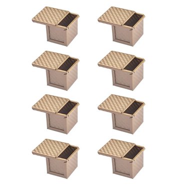 CHEFMADE Mini Pullman Loaf Pan With Lid, 0.66Lb Dough Capacity Non-Stick Rectangle Corrugated Toast Box For Oven Baking 28 X 81x 28champagne Gold Cefm1176