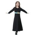 thumbnail image 4 of REDARER Girls Abaya Dress with Contrast Trim & Embellished Belt Black Long Robe Arabic Style Casual Dress for Kids,13-15 Years, 4 of 9