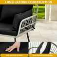 thumbnail image 6 of DWVO Loveseat Patio Wicker Sofa Outdoor Rattan Couch Furniture with Cushions & Lumbar Pillows - Outdoor Patio Furniture Set - Black, 6 of 8