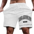 thumbnail image 1 of Pantalones cortos casuales con estampado de letras estilo urbano para hombre, ligeramente elásticos, de poliéster, 1 of 4