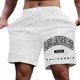 thumbnail image 1 of Pantalones cortos casuales con estampado de letras estilo urbano para hombre, ligeramente elásticos, de poliéster, 1 of 4