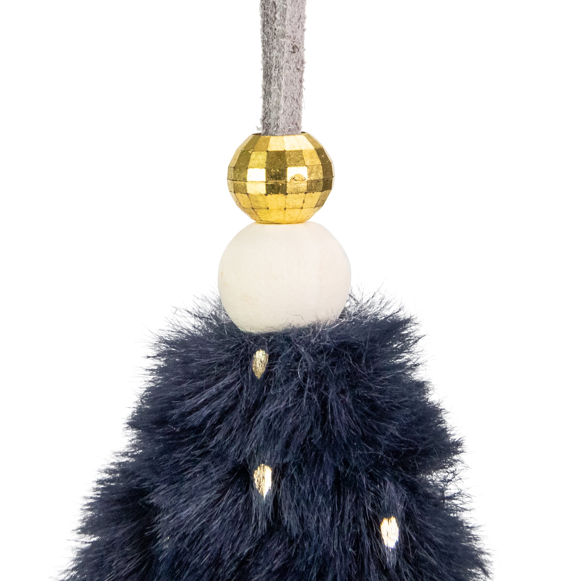 5" Blue and Glittery Gold Plush Star Christmas Ornament