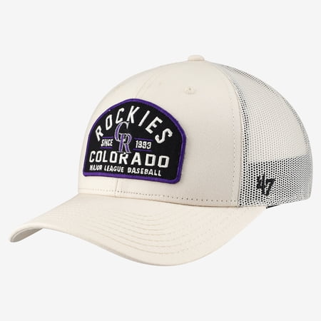 Men s 47 Cream Colorado Rockies Leland Adjustable Trucker Hat