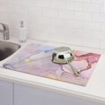 thumbnail image 2 of Marble Dish Drying Mat Large for Kitchen Counter Absorbent Reversible Pink Dish Drainer Pad for Coffee Bar 18 x 24 In Home Decor, 2 of 7