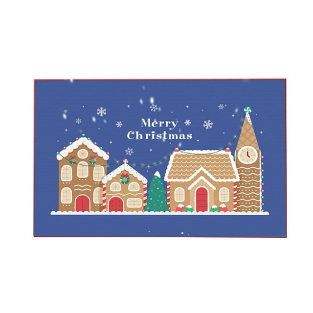 Binwennn Snow Kitchen Rug Let It Snow Christmas Winter Holiday Party Floor Mat Home Kitchen Christmas Decoration 15.7x23.6 Living Room Rugs 6x9 Dorm Room Rugs Throw Blanket Throw Pillows And Blanket