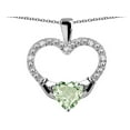 thumbnail image 2 of Star K� Hands Holding Heart Genuine Green Amethyst Claddagh Pendant Necklace, 2 of 9