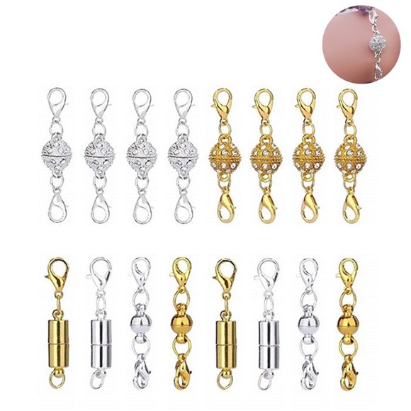 Locking Magnetic Jewelry Clasp Magnetic Lobster Clasp Oblate and Cylindrical Necklace Clasp Closures Bracelet Extender for Jewelry Making