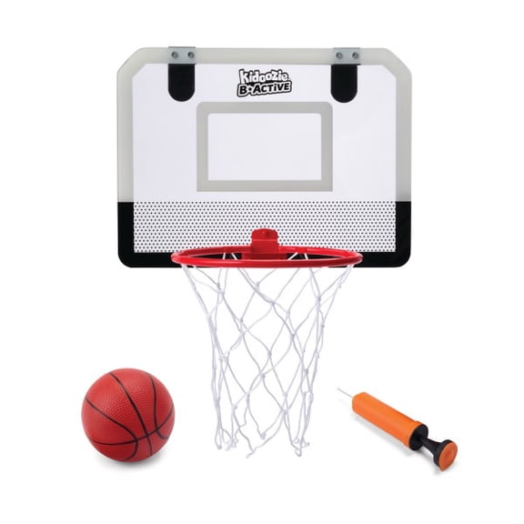 Kidoozie B*Active Doorway Dunkers Basketball – Indoor Basketball Game with Backboard, Rim, Net, Mini Basketball, Pump & Mounting Pads– Foldable Hoop for Kids Ages 3 