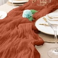 thumbnail image 4 of Leodye 1PCS Crinkled Gauze Table Runner Wrinkle Pleated Voile Fabric Tablecloth for Wedding Banquet Party Photography Background Decor -35.4x118.1Inch, 4 of 6