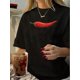 thumbnail image 1 of Camiseta vintage para mujer, 100 % algodón, cuello redondo, manga corta y estampado geométrico de chiles, informal, de punto, para verano., 1 of 6