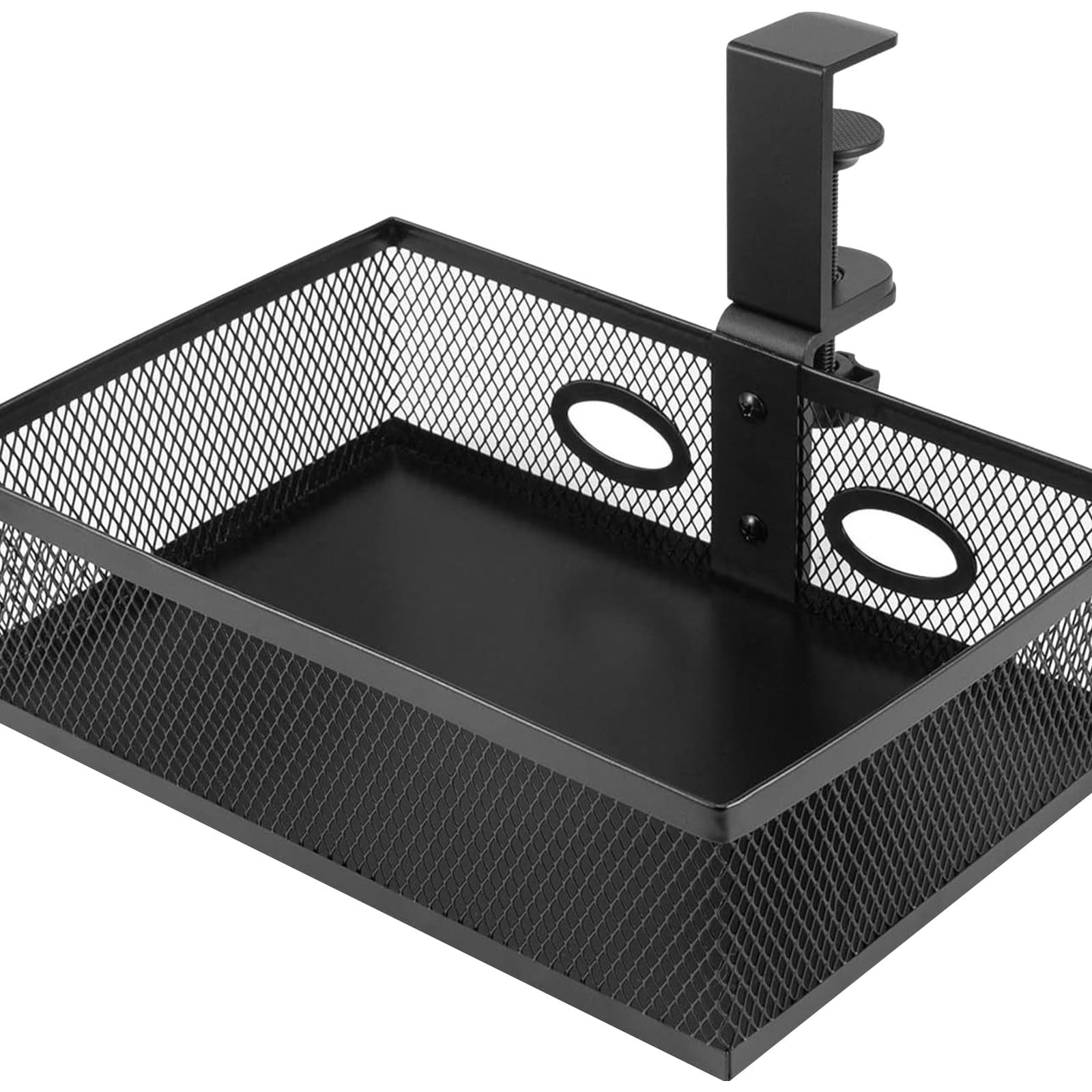 Yoetaun 360 Degree Rotating Under Desk Storage Organiser Large Capacity Drawer Office Supplies Holder Metal Wire Basket Black 2
