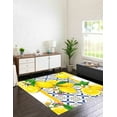 thumbnail image 2 of Lemon Rug, Summer Rug, Yellow Rugs, Modern Rug, Machine Washable Rug, Colorful Rug, Gift For Her, Indoor Rug, Kitchen Rug, Soft Rug, 2'x3' - 60x90 cm, 2 of 5