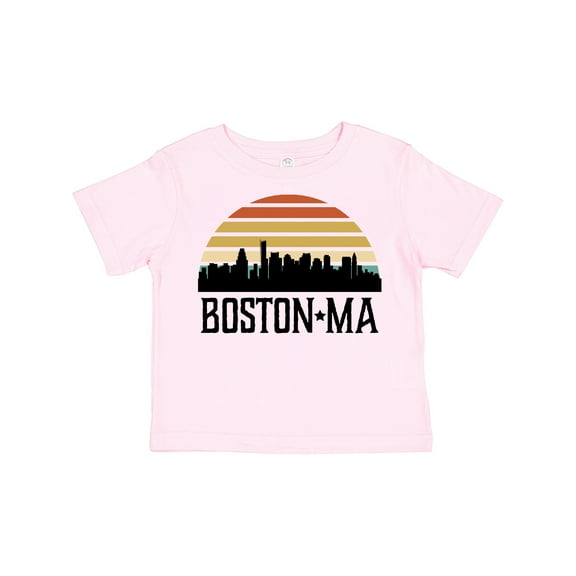 Inktastic Boston Massachusetts Skyline Sunset Boys or Girls Toddler T-Shirt