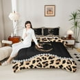 thumbnail image 4 of Castle Fairy Women Personalized Alphabet C Twin Comforter Sets,Leopard Print Bedding Set, 4 of 8