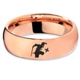 thumbnail image 2 of Tungsten Ninja Star Throwing Martial Arts Band Ring 7mm Men Women Comfort Fit 18k Rose Gold Dome Polished, 2 of 4