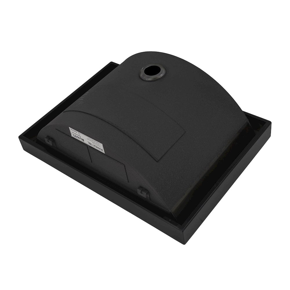 Ruvati 20 x 14 inch Black Stainless Steel Rectangular Bathroom Sink Semi-Recessed