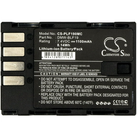 Replacement Battery For Panasonic 7.4v 1100mAh/8.14Wh Camera Battery