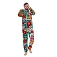 thumbnail image 3 of Odeerbi Christmas Onesie Pajamas for Family Holiday Sleep Jumpsuit Long Sleeve Family Christmas Pajamas Matching Sets Dad Fashion Printed Hooded Jumpsuit Sleepwear PJs Set Green, 3 of 5