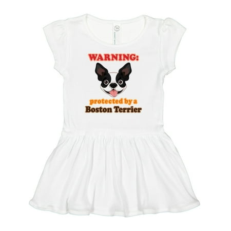 

Inktastic Boston Terrier Dog Protected by Gift Baby Girl Dress