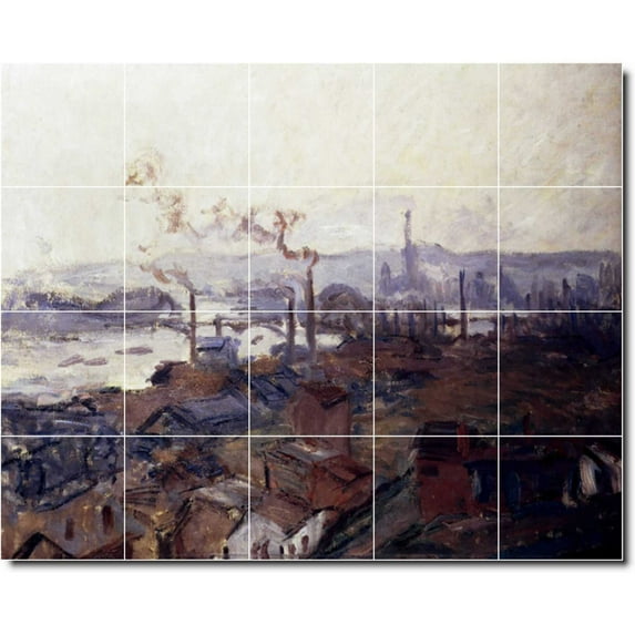 Ceramic Tile Mural-Claude Monet Country Painting 80. 60" w x 48" h using (20) 12 x 12 ceramic tiles