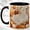 Black, variant on Swan Harvest Coffee Mug, Pumpkin Leaf Mug, Ceramic 11 oz