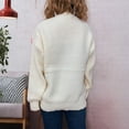 thumbnail image 4 of Women's Fashion Casual Loose Versatile Bear Decoration Handmade Drawstring Long Sleeve Round Neck Pullover Sweater for Fall Winter Gift Ideas,White,L, 4 of 4