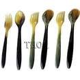 thumbnail image 2 of Thor Instruments Natural  Horn Spoon & Fork Serving Spoon Tasting Set of 6 home Decor Gift, 2 of 4
