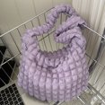 thumbnail image 2 of Bolso Mujer Color Nylon Burbujas Plisadas para Viajes Oficina (púrpura), 2 of 9