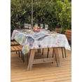 thumbnail image 2 of Outdoor Tablecloth with Umbrella Hole and Zipper, Easter Bunny Rectangle Table Cloth 54x80 Inch Waterproof Tablecloth, Blue Easter Eggs Spring Floral Grey Plaid Picnic Table Cover for Patio Camping, 2 of 7