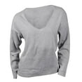 thumbnail image 4 of Bovemsi Womens Sweaters Cozy Women's Solid Color Autumn And Winter V Neck Oversized Knitted Casual Fashion Pullover Business Casual Sweaters, 4 of 4