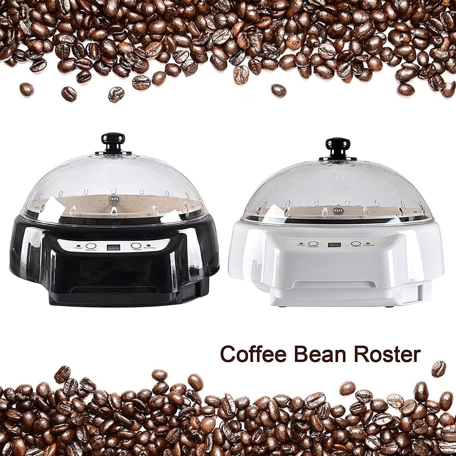 Black Home Coffee Bean Roaster Coffee Roasting Machine Digital