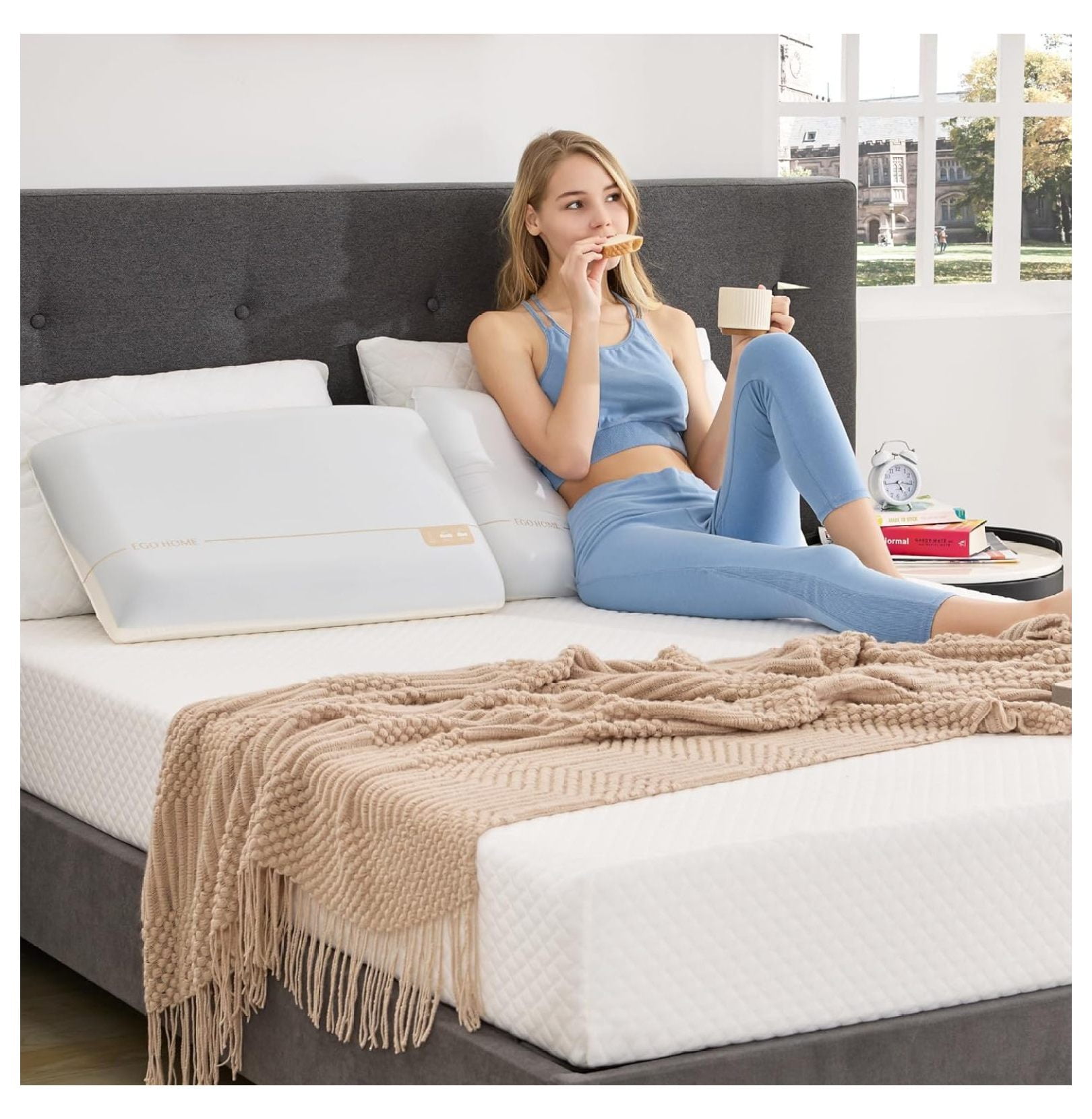 Full Size Mattress for Kids 5 Inch Memory Foam Mattress with Cooling Green Tea Gel, Relieve Pressure with Medium Firm Support, Bed in a Box, Certified,75''L x 54''W, White