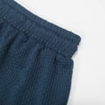 thumbnail image 5 of LIIPEE Girls Kids Solid Color Drawstring Waist Waffle Knit Casual Shorts For Summer Daily Wear Outdoor Activities School Casual Outings Blue 7-8 Years, 5 of 9