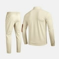 thumbnail image 5 of Men's Stand Collar Leather Breasted Pocket Long Sleeve Top Casual Sports Drawstring Pants Set, 5 of 5