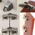 thumbnail image 3 of Set of 4 90 Degree Hinges + 8pcs Screws Damper Piston Compression Lifting Support Accessory for Joint Closing Door Kitchen Cabinet Furniture Cupboard, 3 of 4