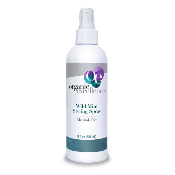 Organic Excellence Wild Mint Styling Spray sin alcohol pH neutro 8 onzas