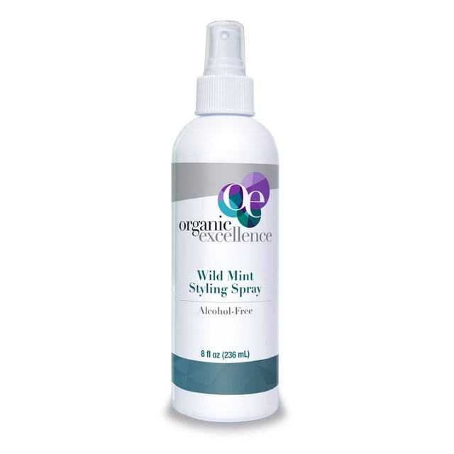 Organic Excellence Wild Mint Styling Spray sin alcohol pH neutro 8 onzas