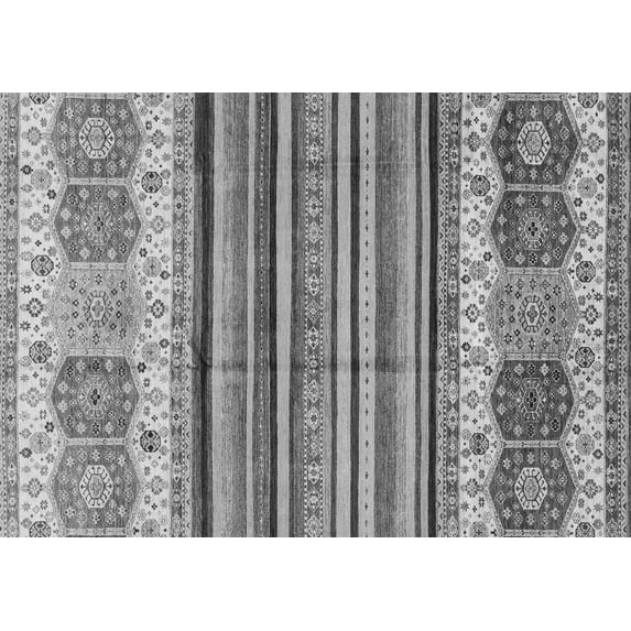 Ahgly Company Indoor Rectangle Abstract Gray Modern Area Rugs, 2' x 4'