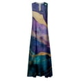 thumbnail image 4 of Baqcunre Maxi Dresses for Women 2024 Women's Spring And Autumn Printed V Neck Skirt with Large Swing Skirt Dresses for Women 2024 Summer Dresses for Women 2024 Womens Dresses Purple S(Hot), 4 of 4