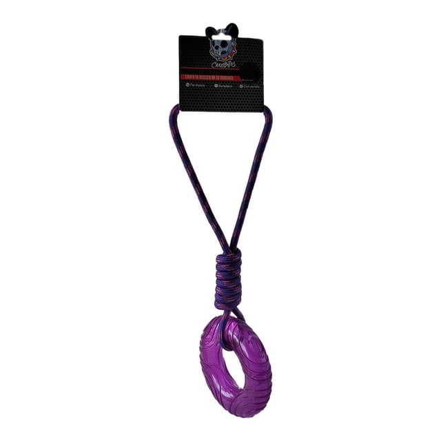 Juguete premium para perro Crazy bites Dona rubber morada 1pza