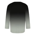 thumbnail image 4 of Camisas de Lino para Hombres Impresión Cuello Redondo Casual 3/4 Manga Blusa, Mezcla de Lino de Algodón para Primavera Verano Ocio Y Tops Diarios, 4 of 9