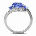 thumbnail image 3 of Multi Shape Blue Sapphire Engagement Ring, Bypass Diamond Wedding Anniversary Ring, September Birthstone Ring, Five Stone Diamond Ring, 925 Sterling Silver, 2.5 Ct Simulated Sapphire And Diamond, 3 of 5