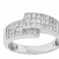 thumbnail image 2 of HeartsAndYou 2ct Princess Cut Moissanite ByPass Style Engagement Ring for Women 18k White Gold over Silver, 2 of 4