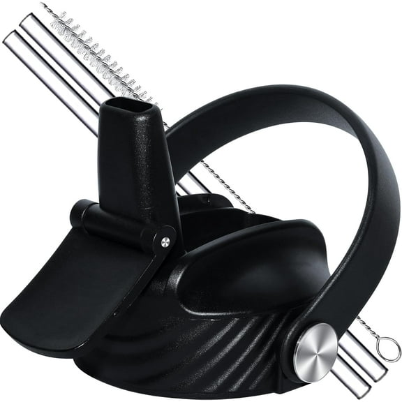 Upgraded for Hydroflask Straw Lid Replacement 32 oz 40 oz - Flex Handle Straw Cap for Thermoflask, Simple Modern, Iron Flask Lid Replacement, Top Detachable Gasket Easy to Clean, BPA Free