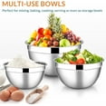 thumbnail image 6 of Mixing Bowls with Lids Set of 5, Vesteel Stainless Steel Mixing Bowls Metal Nesting Salad Bowls, Size 4.5, 3, 1.5, 1, 0.7 QT Great for Cooking, Baking, Serving - Blue, 6 of 7