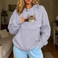 thumbnail image 5 of Women's Hoodie Long Sleeve Pet Carrier Hoodies with Dog Pocket Fall Tops for Women 4XL, 5 of 7