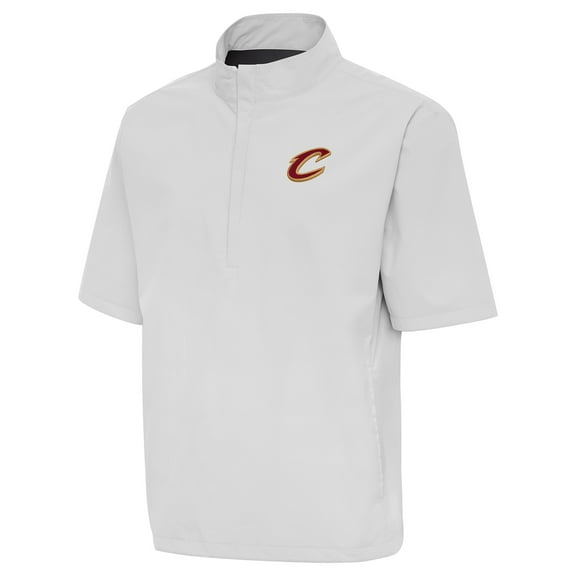 Men's Antigua  Heather Gray Cleveland Cavaliers Brisk Quarter-Zip Windbreaker